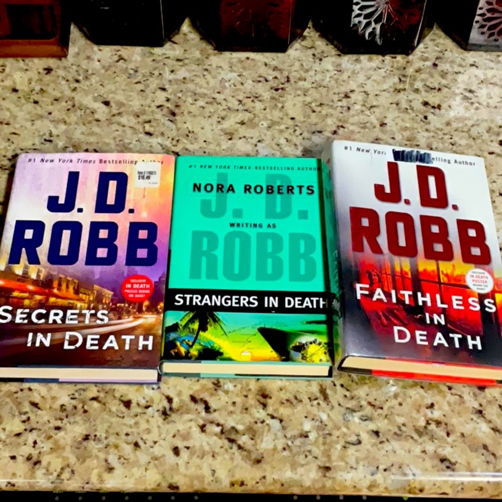 ***SOLD***3 Hardcover books Nora Robert’s as J.D. Robb. See picture for titles